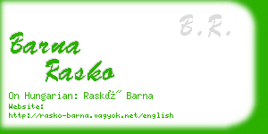 barna rasko business card